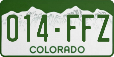 CO license plate 014FFZ