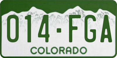 CO license plate 014FGA