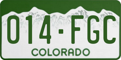 CO license plate 014FGC