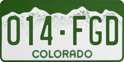 CO license plate 014FGD