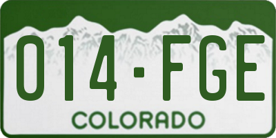 CO license plate 014FGE