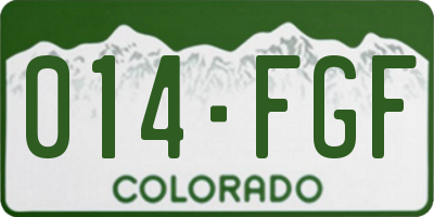 CO license plate 014FGF