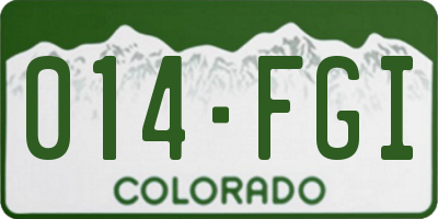 CO license plate 014FGI