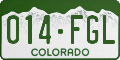 CO license plate 014FGL