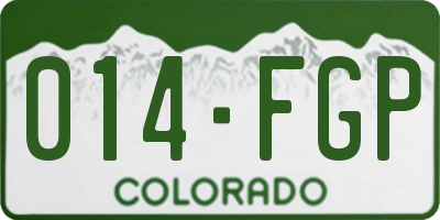 CO license plate 014FGP