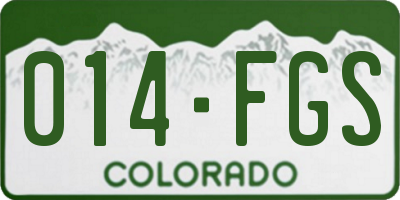 CO license plate 014FGS