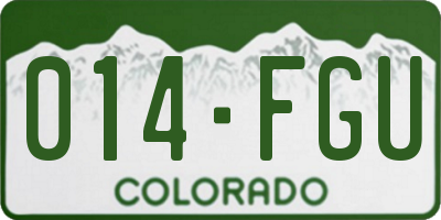 CO license plate 014FGU