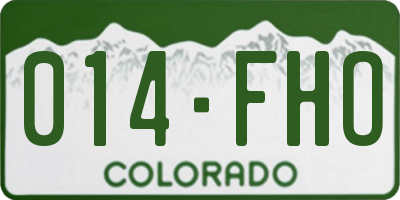 CO license plate 014FHO
