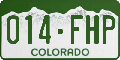 CO license plate 014FHP