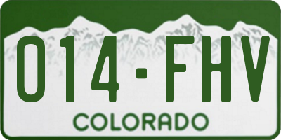 CO license plate 014FHV