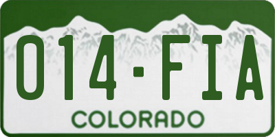 CO license plate 014FIA
