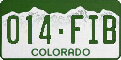 CO license plate 014FIB
