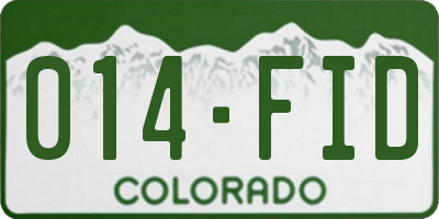 CO license plate 014FID