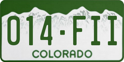 CO license plate 014FII