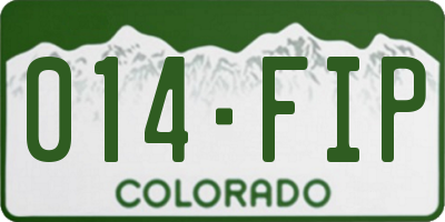 CO license plate 014FIP
