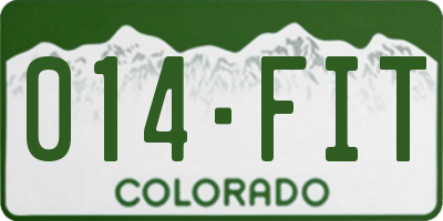 CO license plate 014FIT