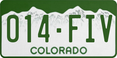 CO license plate 014FIV
