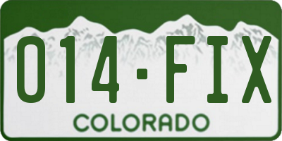 CO license plate 014FIX