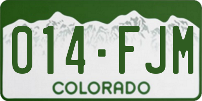 CO license plate 014FJM