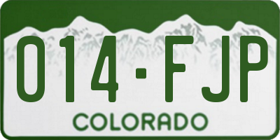 CO license plate 014FJP