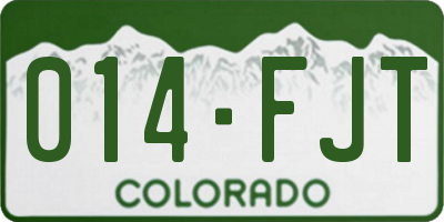 CO license plate 014FJT