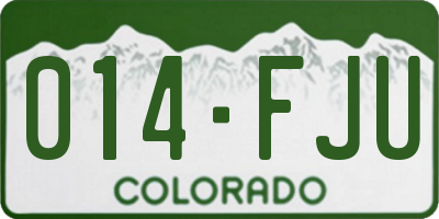 CO license plate 014FJU