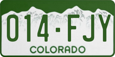 CO license plate 014FJY