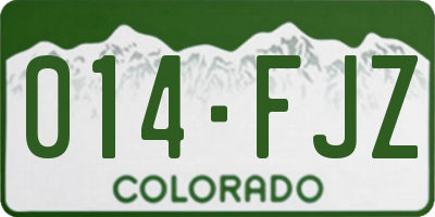 CO license plate 014FJZ