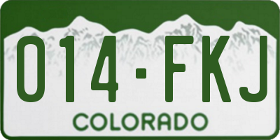 CO license plate 014FKJ