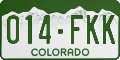CO license plate 014FKK