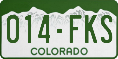 CO license plate 014FKS