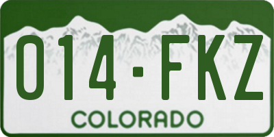 CO license plate 014FKZ