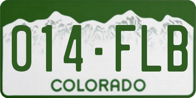 CO license plate 014FLB