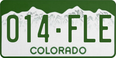 CO license plate 014FLE