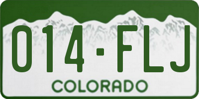 CO license plate 014FLJ