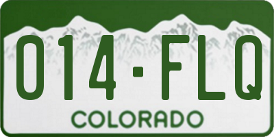 CO license plate 014FLQ