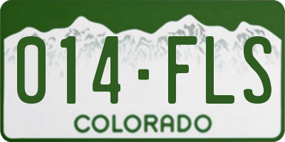 CO license plate 014FLS