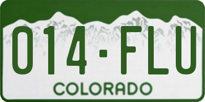 CO license plate 014FLU