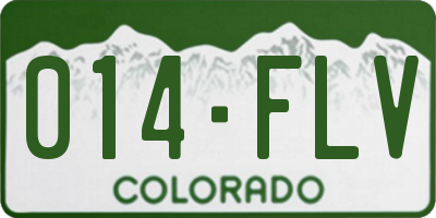 CO license plate 014FLV