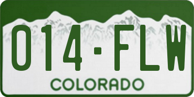 CO license plate 014FLW
