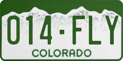 CO license plate 014FLY