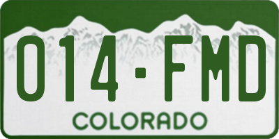 CO license plate 014FMD