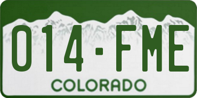 CO license plate 014FME