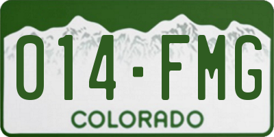 CO license plate 014FMG