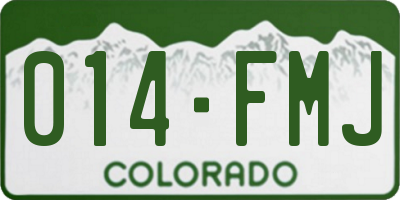 CO license plate 014FMJ