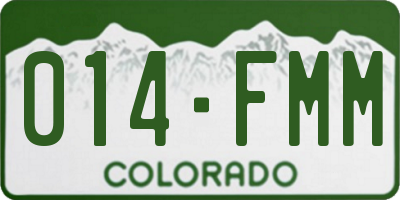 CO license plate 014FMM