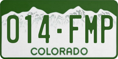 CO license plate 014FMP