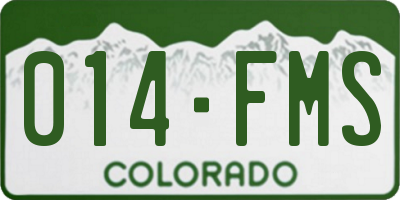 CO license plate 014FMS