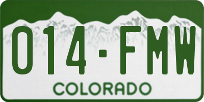 CO license plate 014FMW