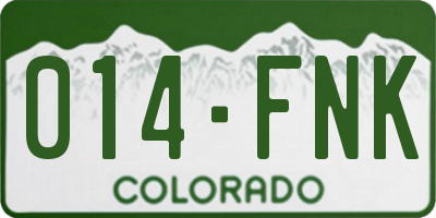 CO license plate 014FNK